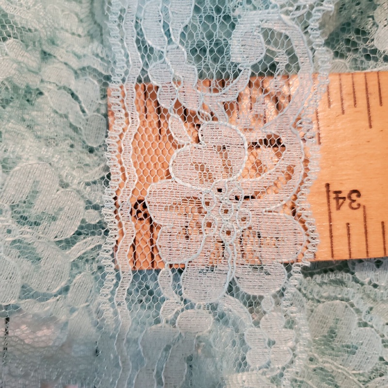 Flat lace 2 " w turquoise floral scalloped edge