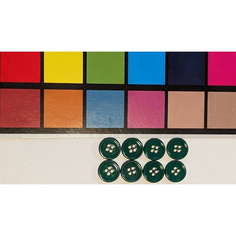 Forest Green 5/8" Round Buttons - Set of 8
