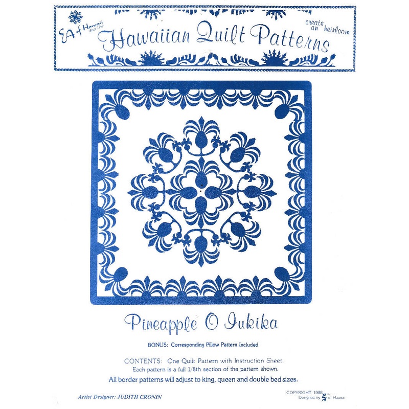 Hawaiian Quilt Patterns Pineapple O Iukika EA of Hawaii