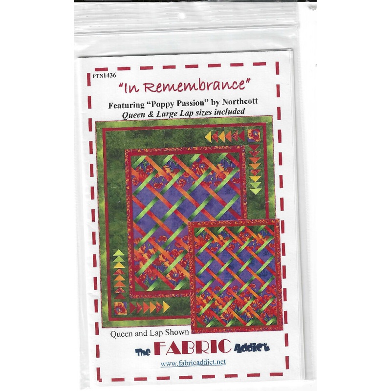 In Remembrance featuring "Poppy Passion" by Northcott queen and large lap quilts - uncut