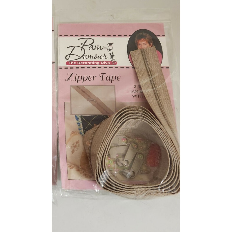 Pam Damour zipper 3 yds beige