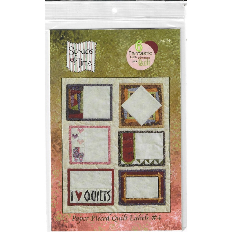 Paper Pieced Quilt Labels patterns by Scraps of Time - six different label types