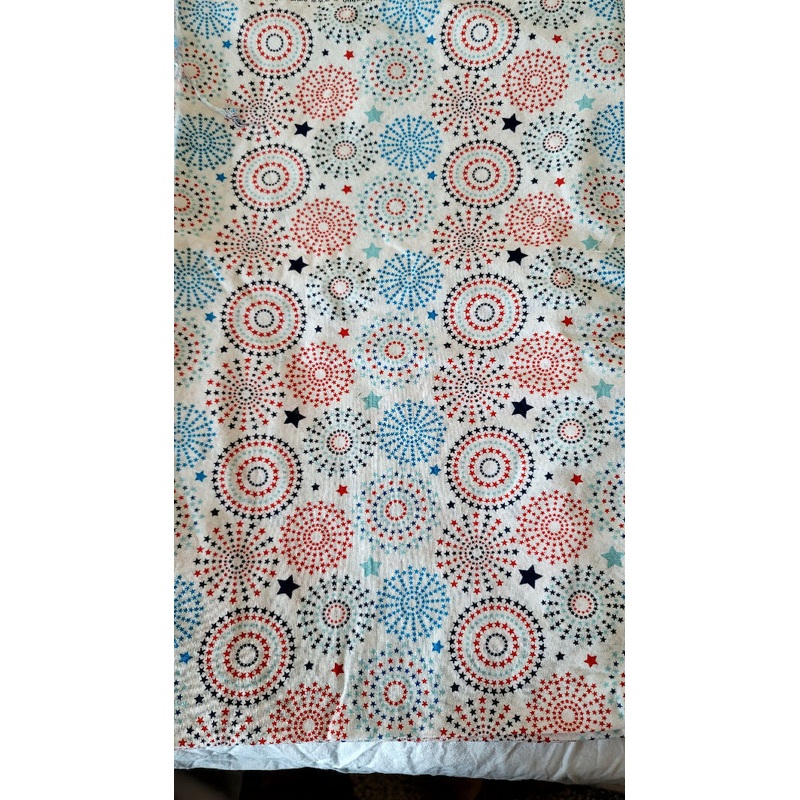 Red, White and Blue Star Firework Print Cotton 3 Yards