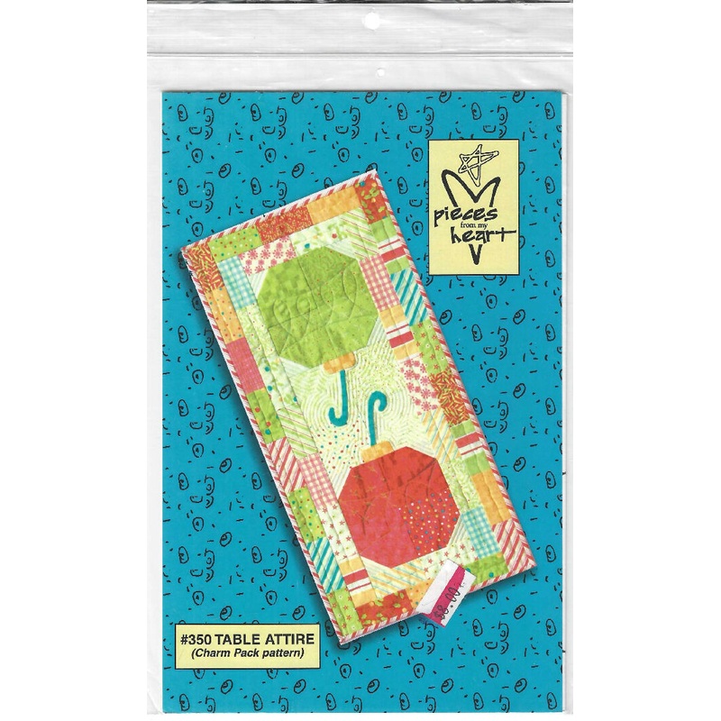 Table Attire charm pack pattern for 18"x36" Tablemat/wall Quilt