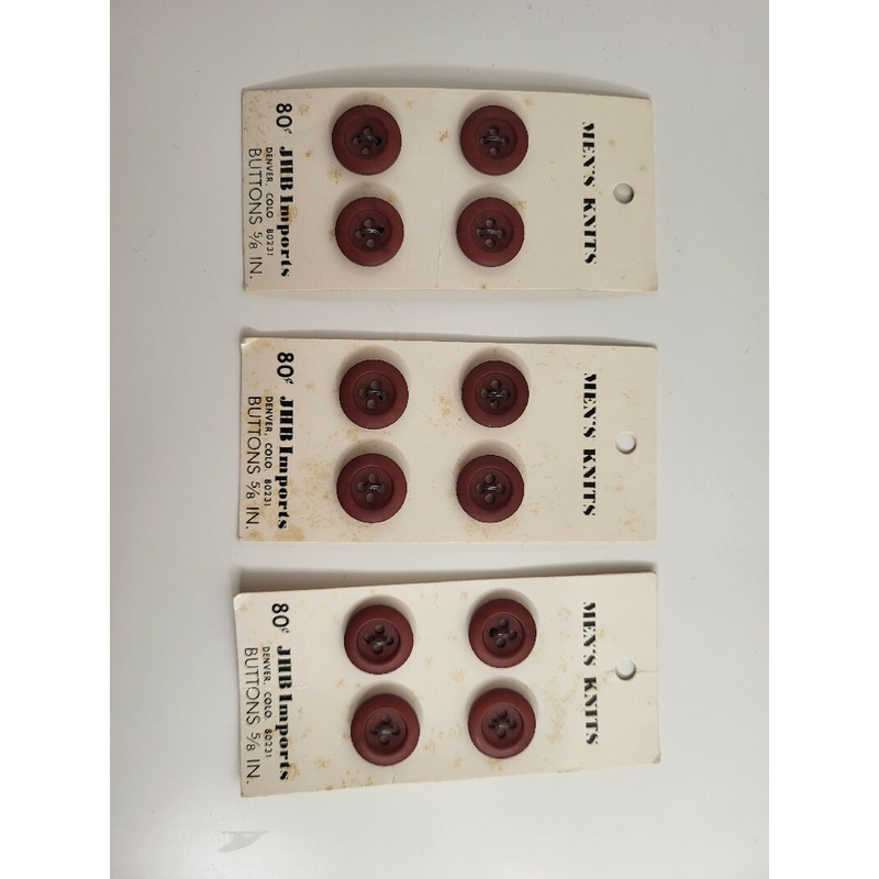 Vintage JHB men's knits buttons, set of 12.
