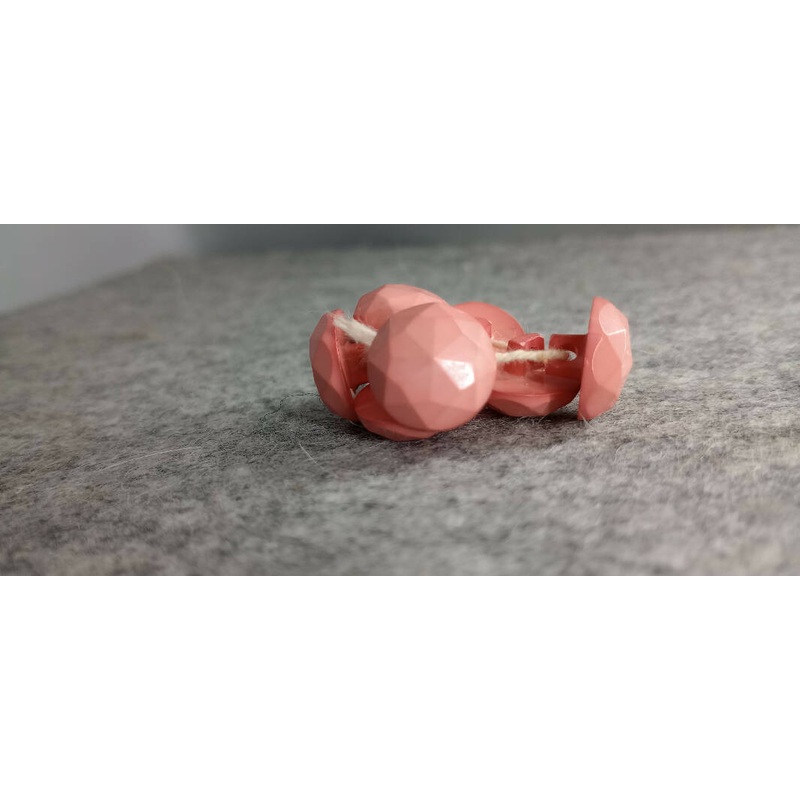 Vintage Pink Faceted Dome Buttons