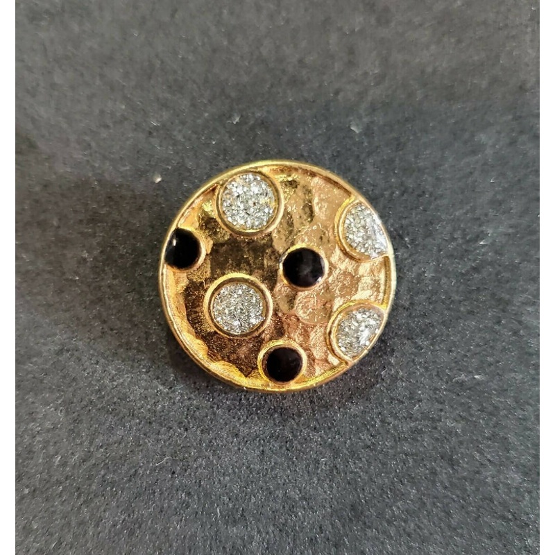 Vintage Rhinestone/Gold Metal Shank Buttons