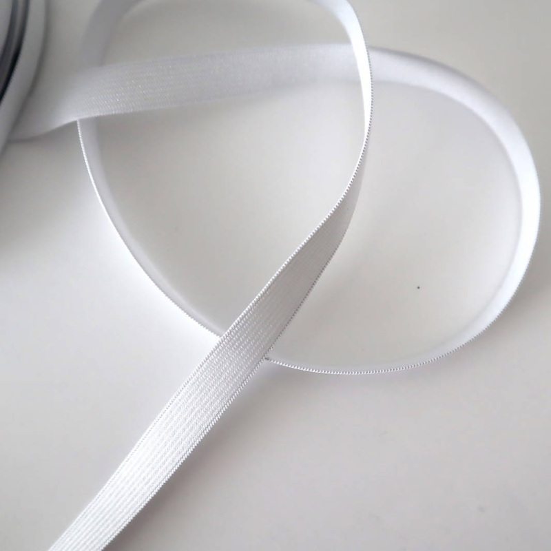 White Polyester Knit 7/16" Elastic - 5 yds