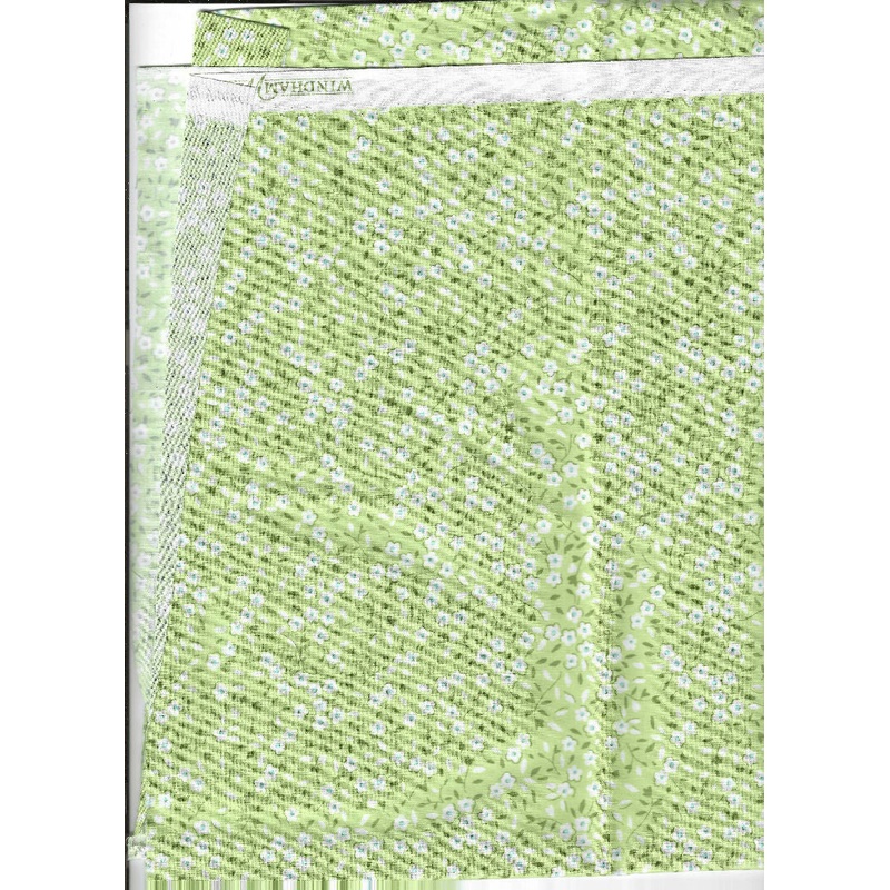 Windham Fabric 0.50 yards green small floral with blue center pattern cotton