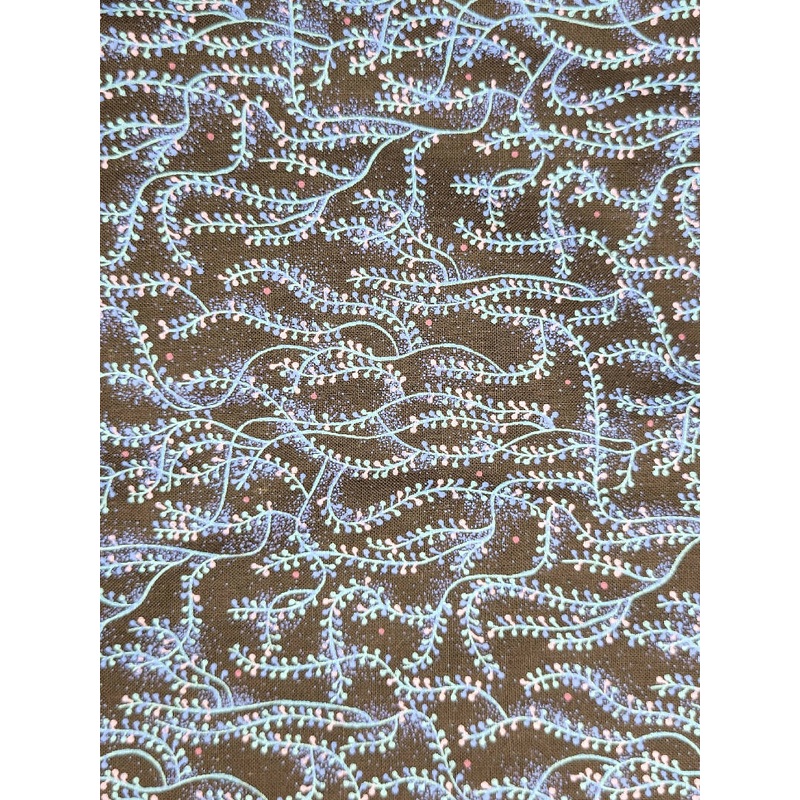 Woodrow Studio London Blue flower tendril fabric - 2 yds