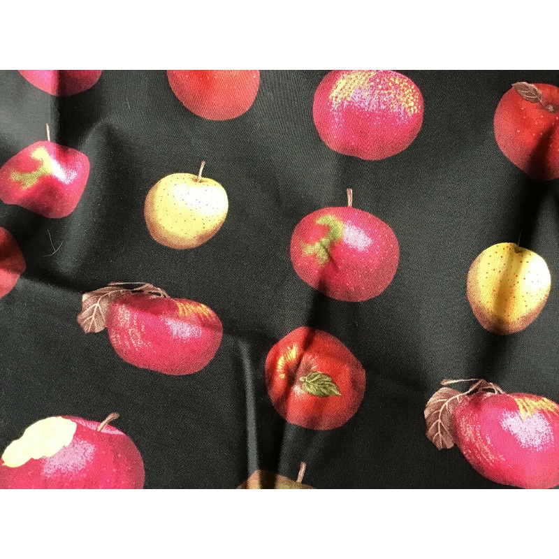 Apples on black background