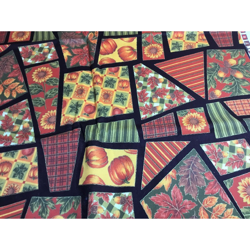 Autumn on black, cotton 3 yds