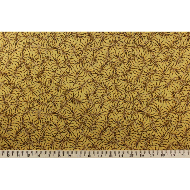 Benartex Boughs Of Beauty Fabric in Golden Rod 108 Width Backing