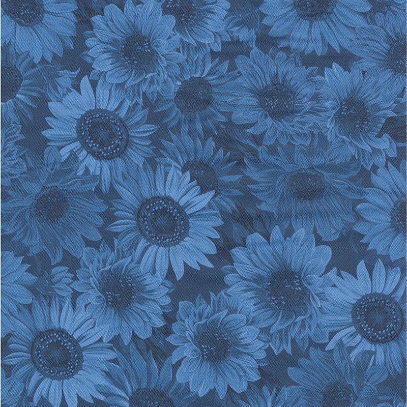 Benartex Fabrics Sunflower Whispers in Blue in 108" Wide Quilt Backing Fabric