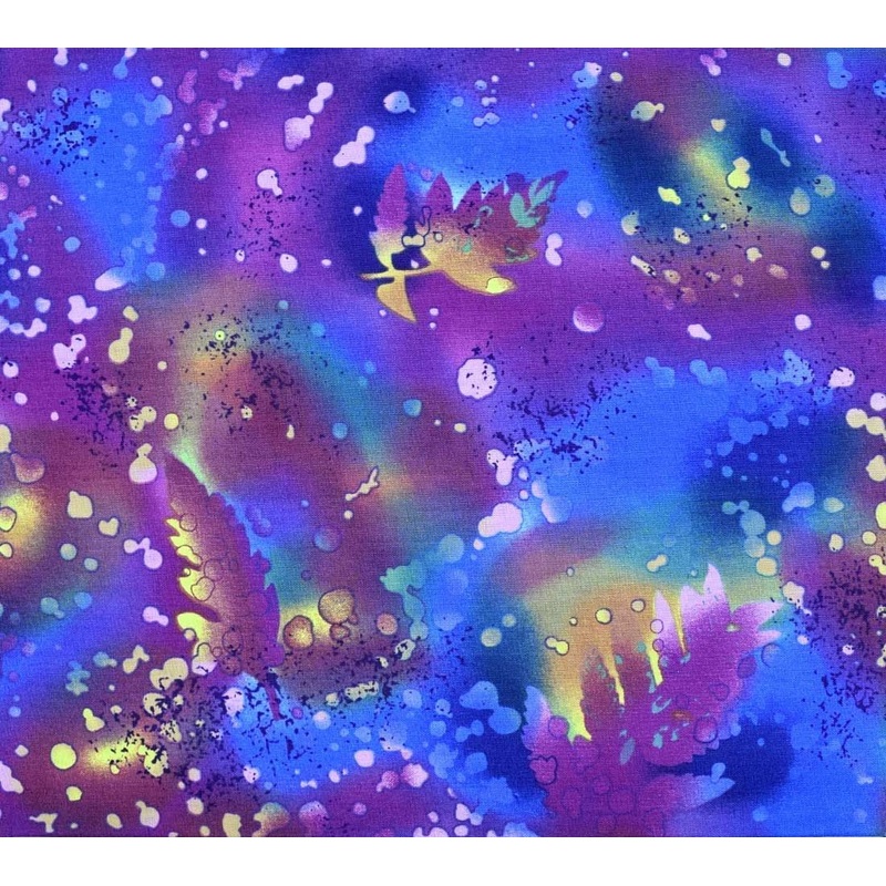 Benartex Fossil Fern Quilting Fabric in Blue Violet