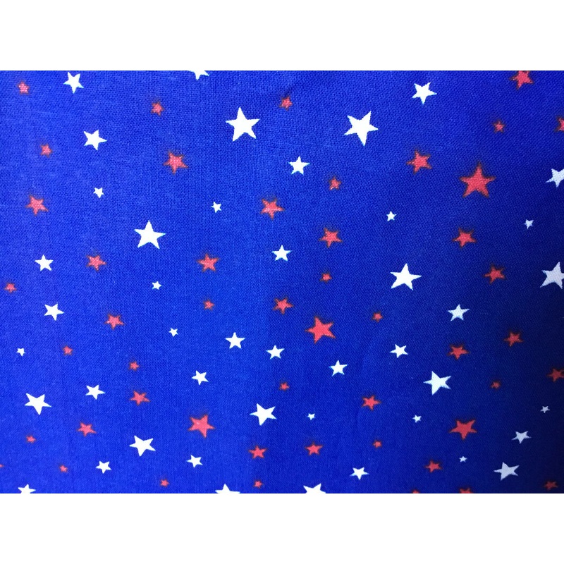 bright blue, red & white stars cotton 72" x 44"