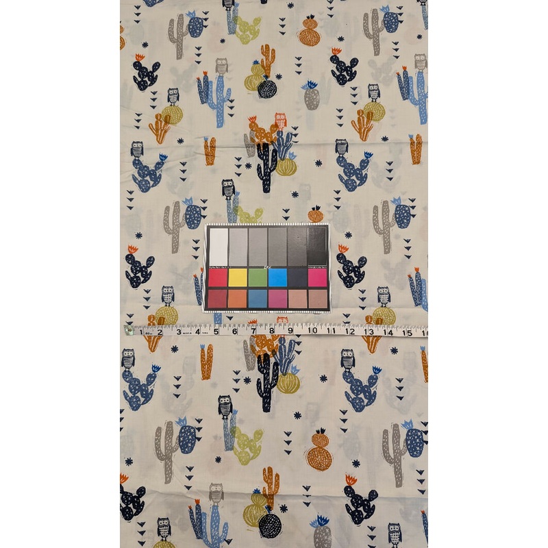 Cotton + Steel "Sienna" Owls & Cacti Cotton Lawn Woven Fabric 44"W - 4 yds
