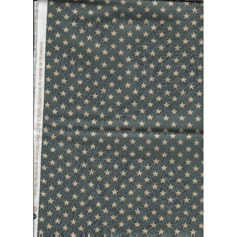 Cream stars on Green fabric by Jo Morton for Andover Fabrics - 1 yards cotton