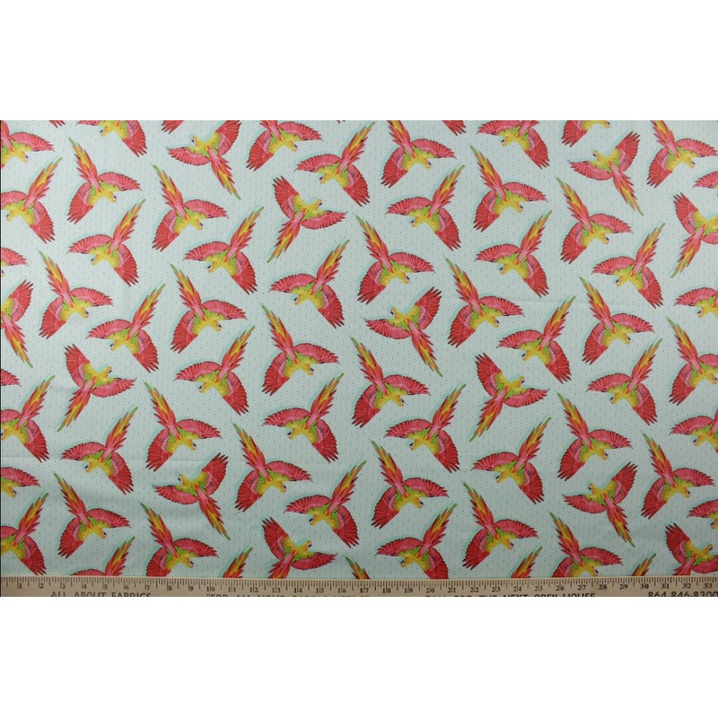 Daydream by Tula Pink - MaCaw Ya Later in Mango for FreeSpirit Fabrics