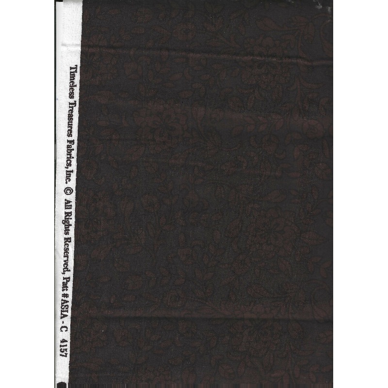 Floral print on Chocolate by Timeless Treasures Fabrics - 1.333 yards cotton