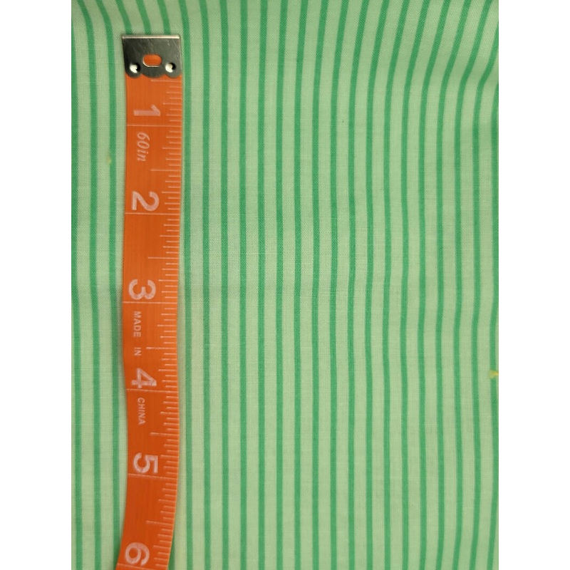 Green and mint green stripe 1 1/2 yards x wof