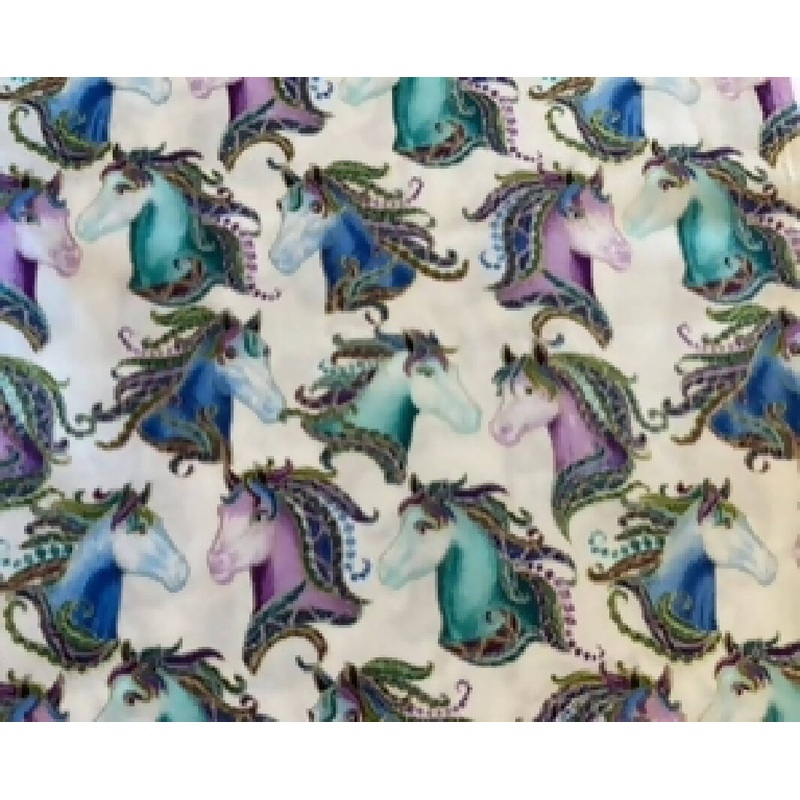 Horsen Around 2/3 yard cotton fabric by Benartex