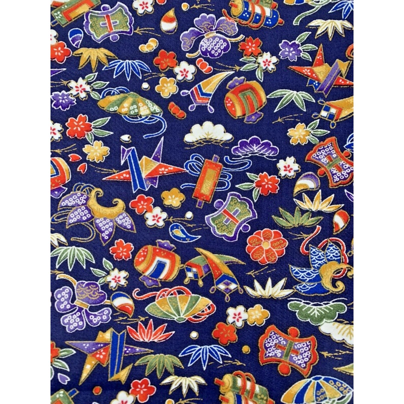 Japanese Cotton Fabric Traditional Origami Crane Kasa Sakura Print 2 yrd+18"x42"