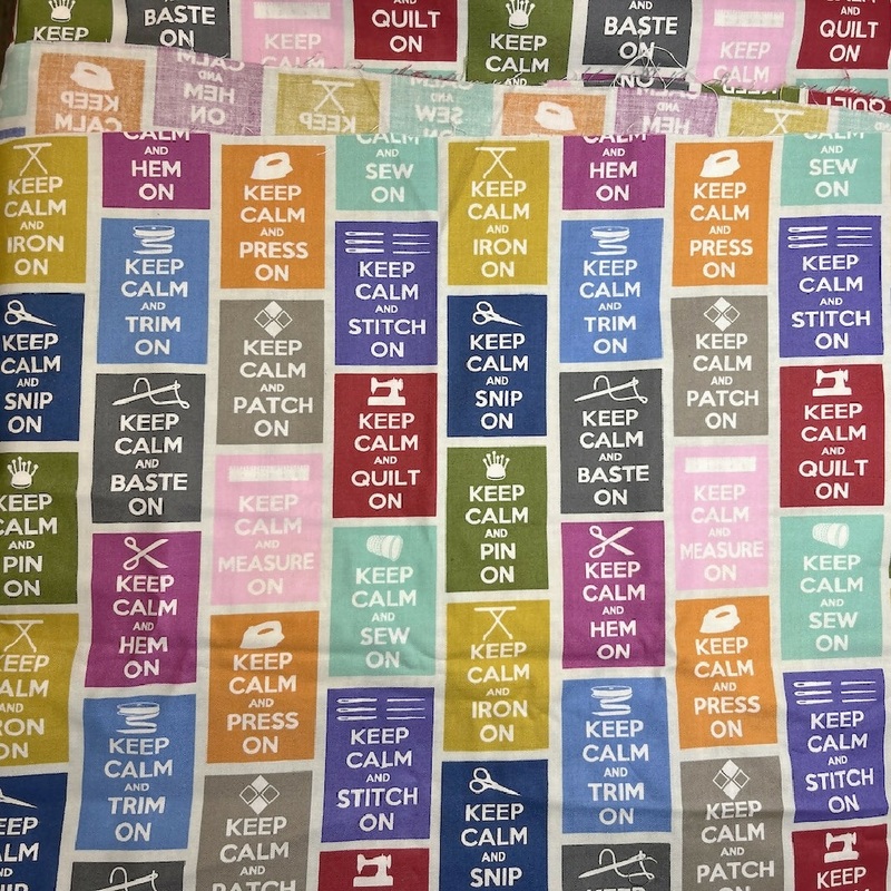 Keep Calm and Sew Quilting Cotton - 2 Yds