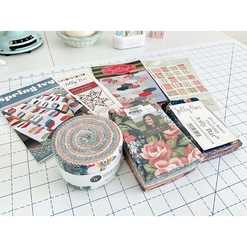 Moda Fabric Sunnyside, Berry Basket, Windham Fabric Clover and Dot plus Patterns