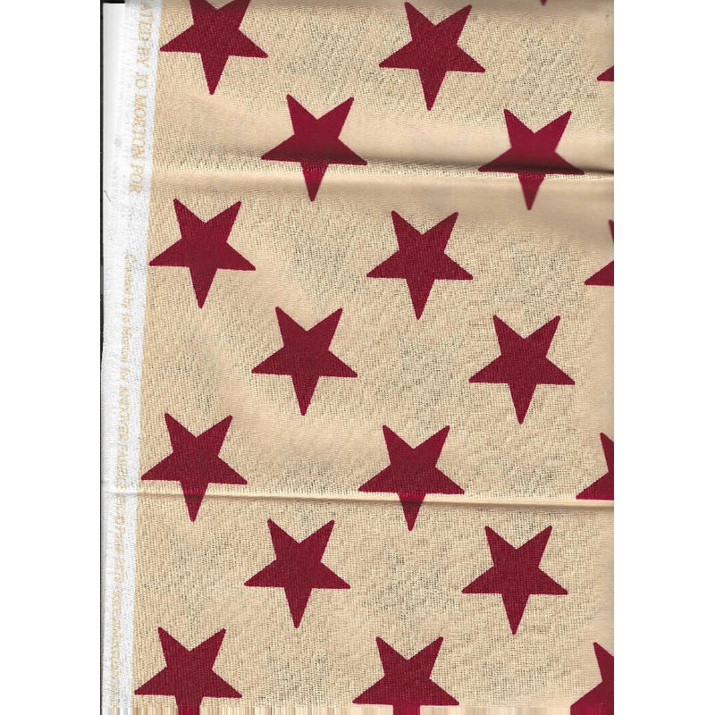 Red stars on gold background created by Jo Morton for Andover Fabrics - 1.00 yard cotton
