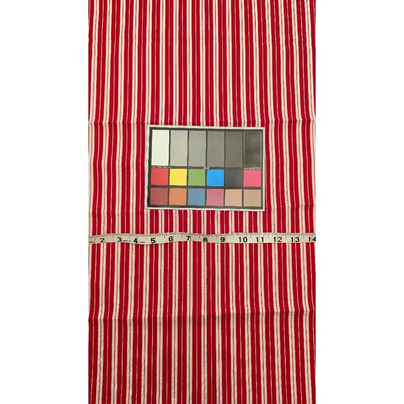 Red/White Stripe Print Quilting Cotton 45"W x 39"L