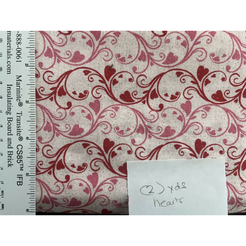2 yds of Hearts and vines