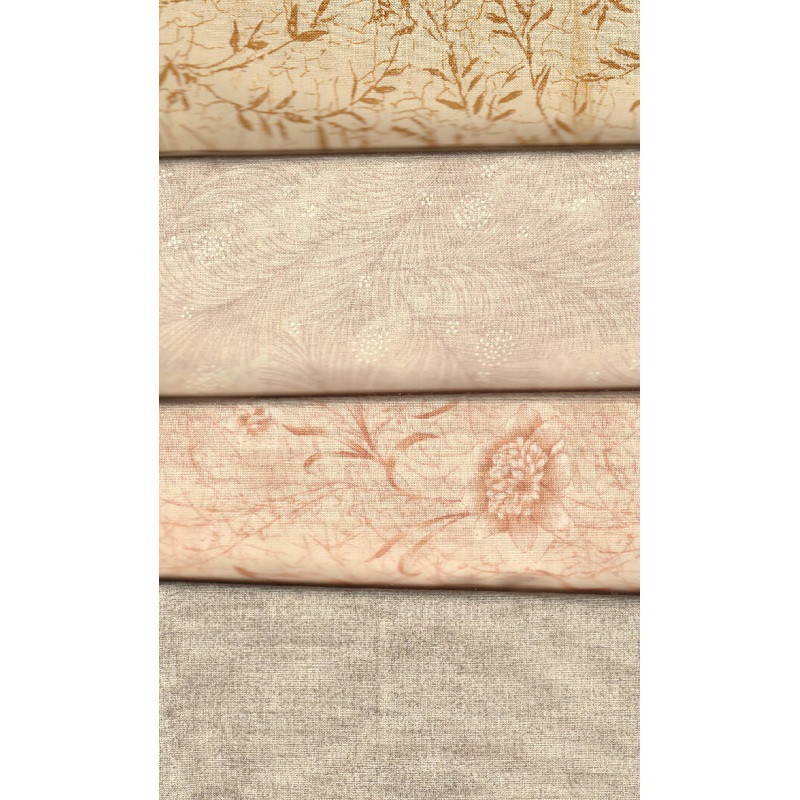 FABRIC Beige by the Yard BUNDLE 4 Fabrics 1 yd each #8a
