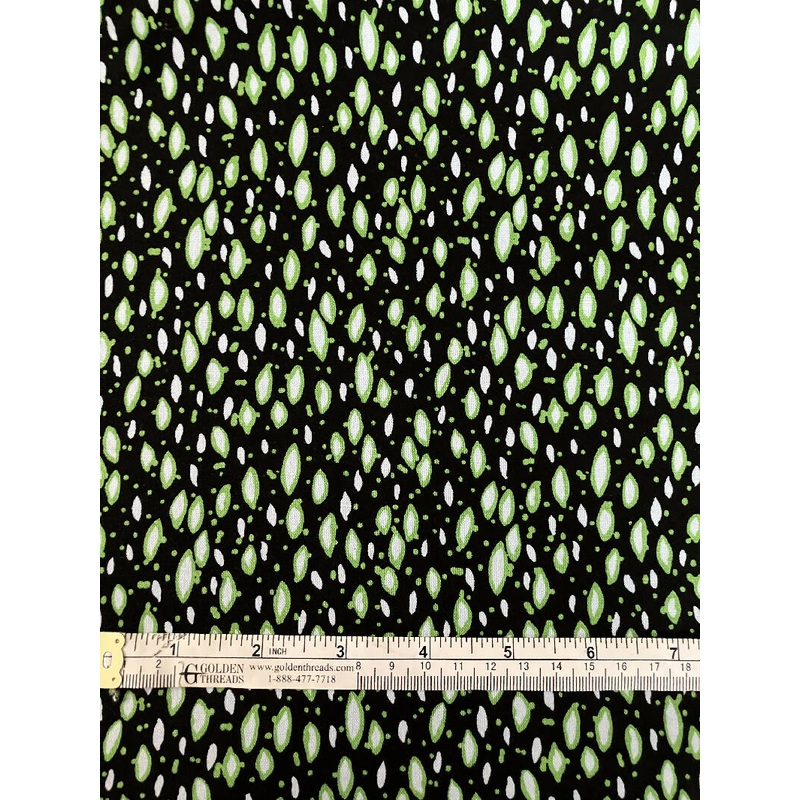 FABRIC Black with Lime Green White 5 yards #11