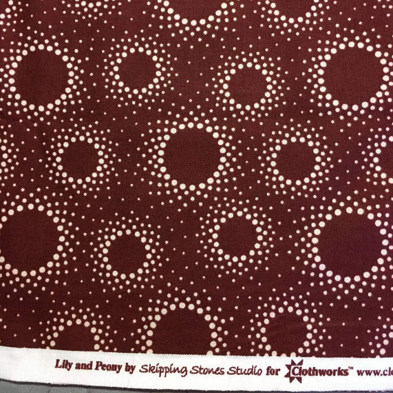 FABRIC Circle Dots on Brown 2 Yards