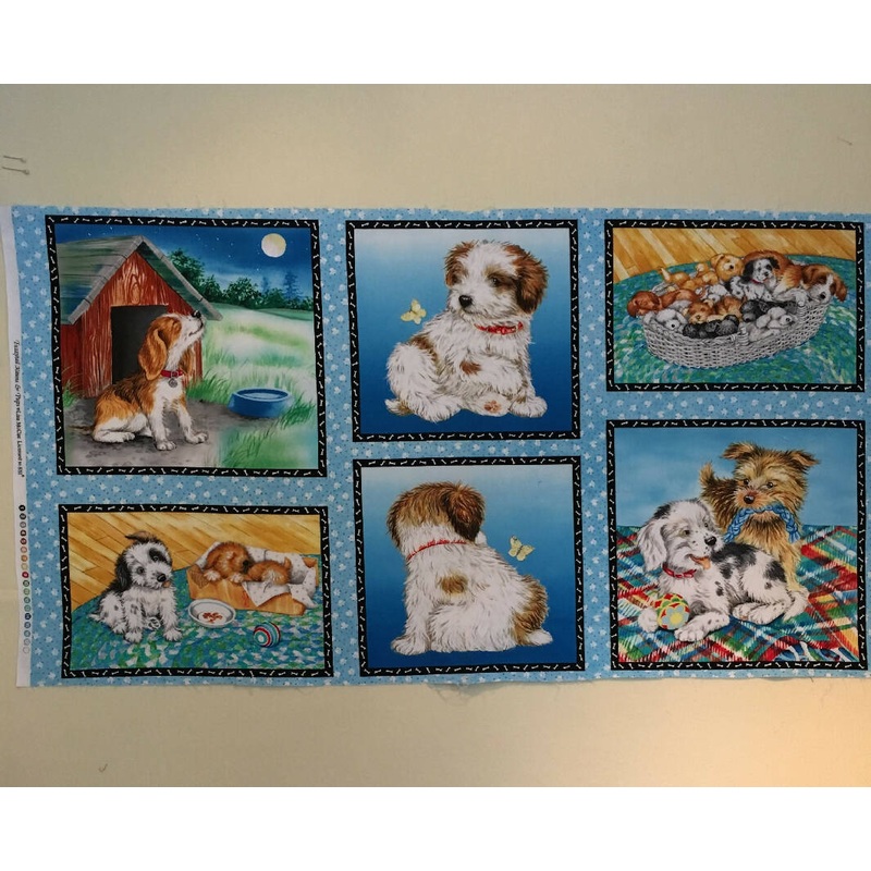 FABRIC Fuzzytail Kittens and Pups Picture PANEL