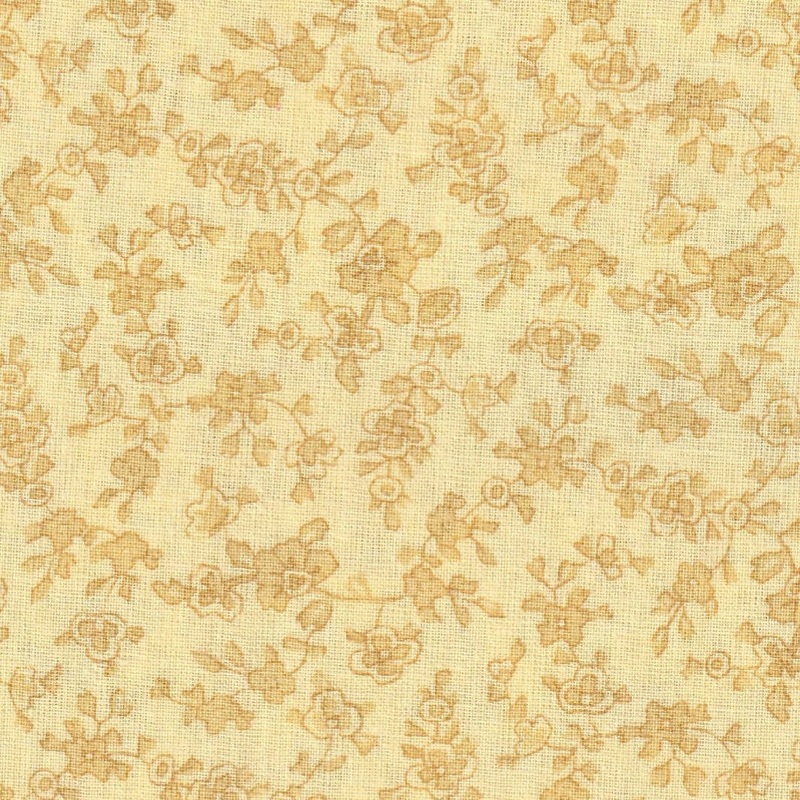FABRIC Neutral Mini Floral Yellowlish Tone on Tone 2  yd #51a