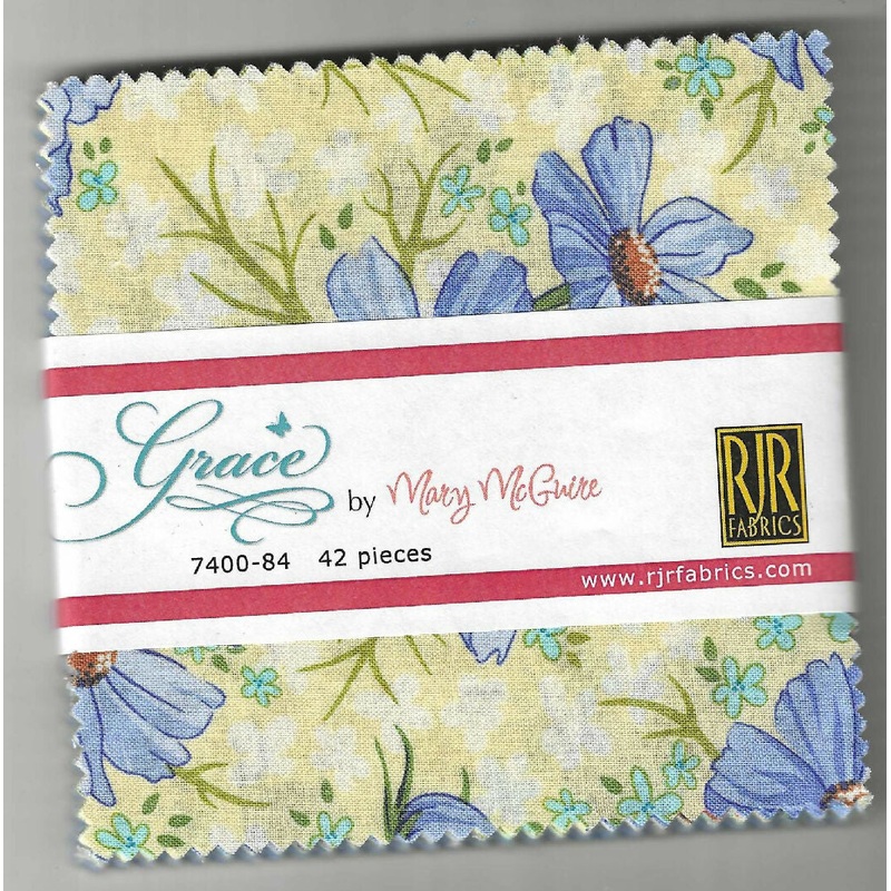 Grace by Mary McGuire with RJR Fabrics, 5"x5", 42 pieces
