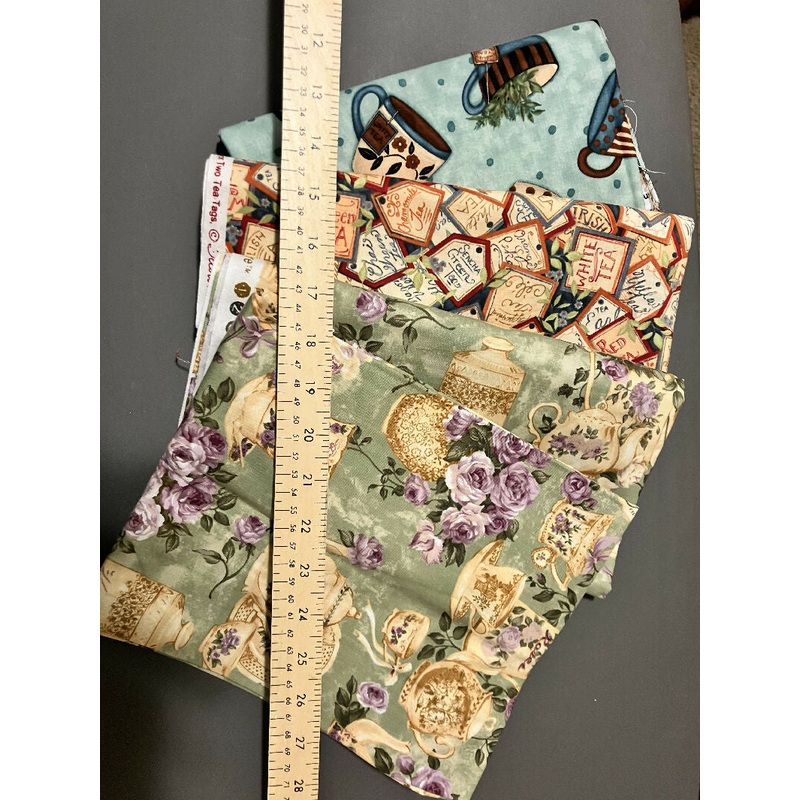 Lot of Tea Themed Fabrics