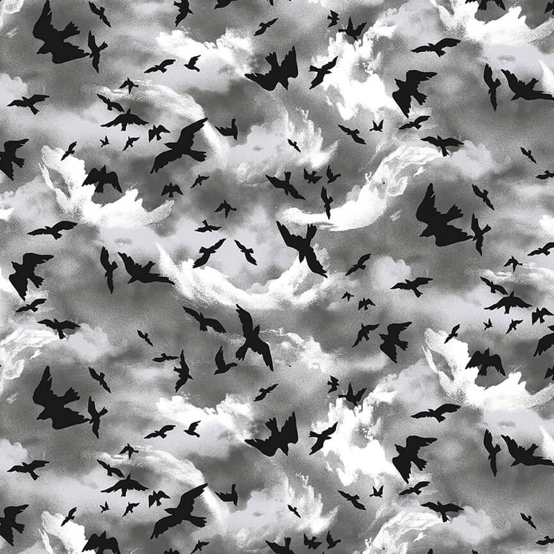 Midnight Magic Gray and Black Birds