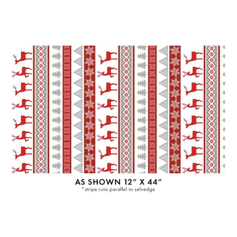 Nordic Cabin Deer Stripe Red