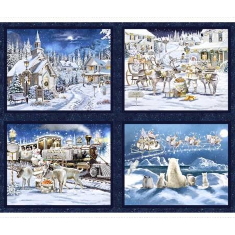 P133 Here Comes Santa 36In Block Panel
