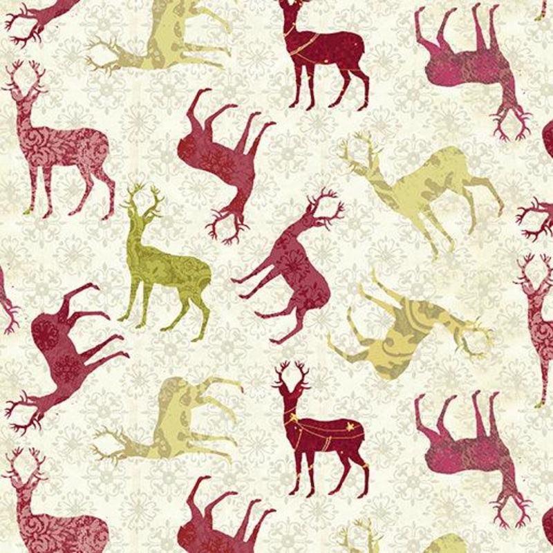 Patterned Deer Ivory/Red