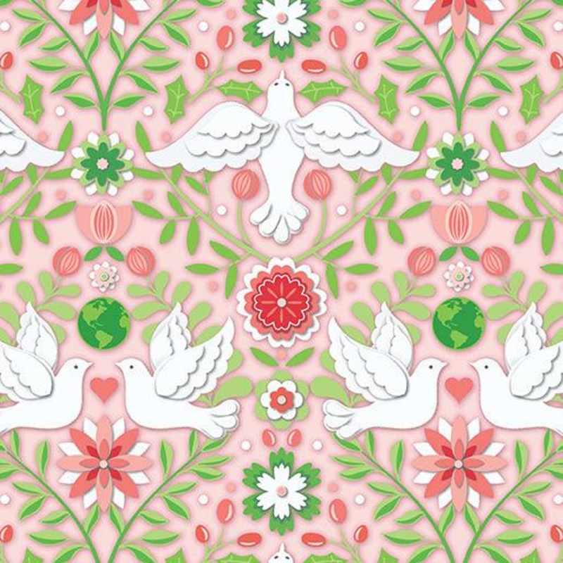 Peace on Earth Damask Coral