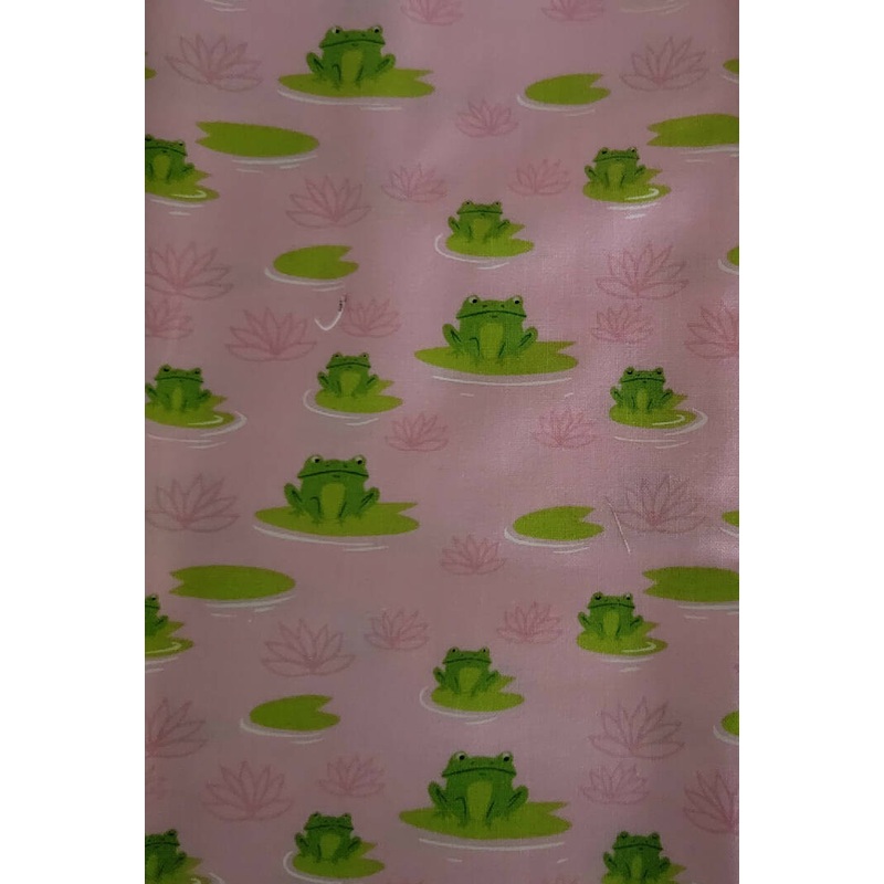 Pink with Frogs on Lilly Pads 1/4 yard