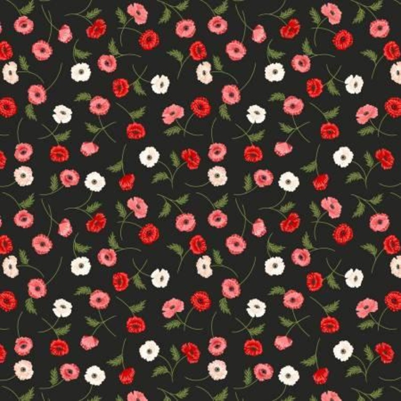 Poppies Multi poppies on dark