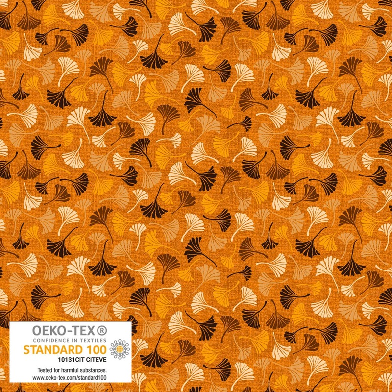 Quilting Rainbow Orange Ginko Leaf
