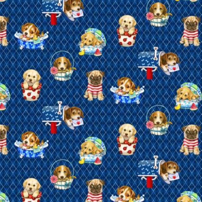 Trendy Pups Navy Pups Allover