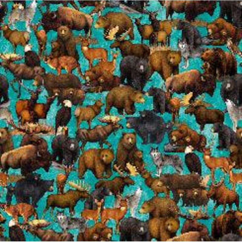 Untamed PACKED ANIMALS Aqua