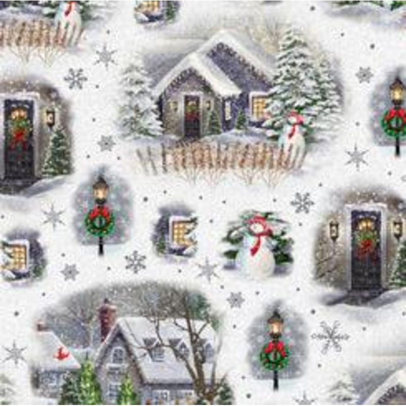 Winter Greetings CHRISTMAS VILLAGE VIGNETTES WHITE